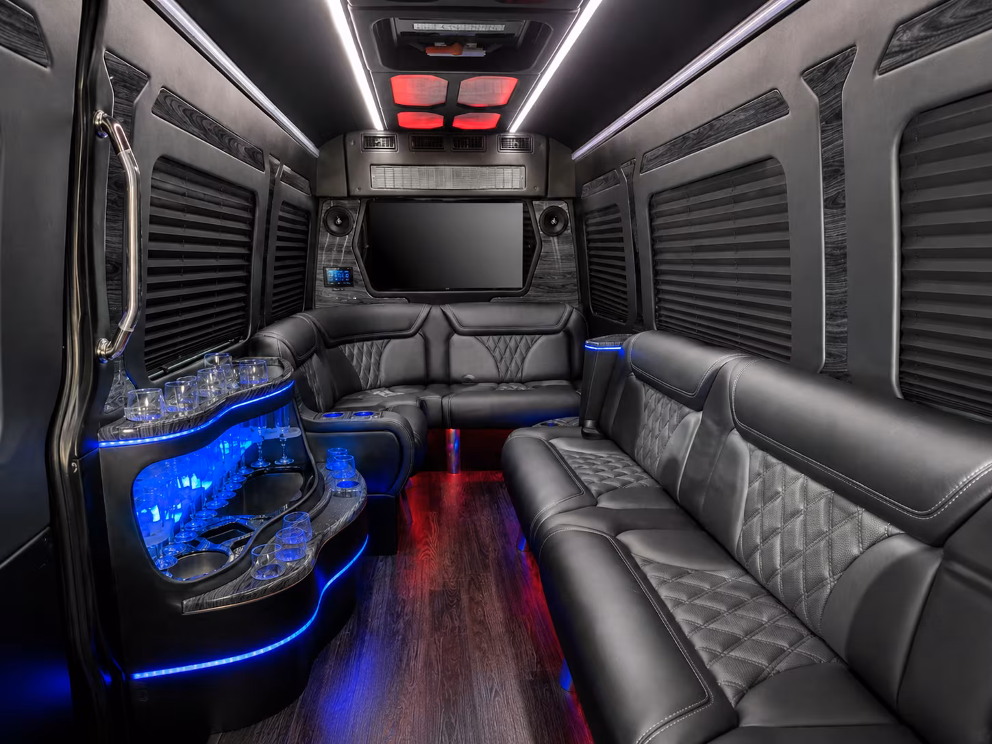 logan 40 passenger party bus interior