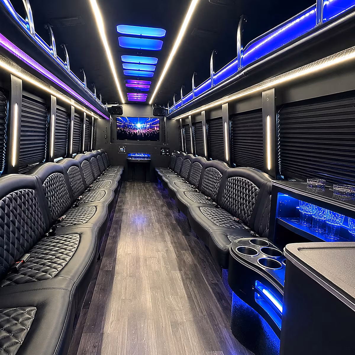 logan party bus rental interior